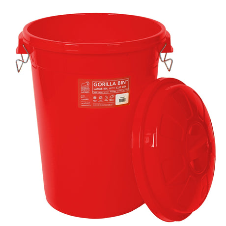 Gorilla Bin™ 80L Bin with Clip Lid - Red Gorilla - RGBIN80.R