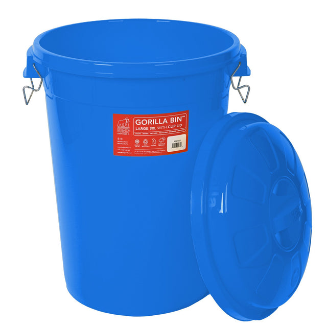 Gorilla Bin™ 80L Bin with Clip Lid - Red Gorilla - RGBIN80.BL